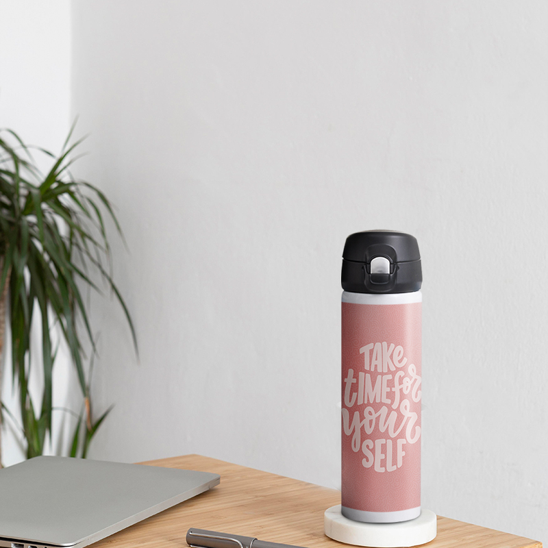 Buy more, save more_16 oz Thermal Water Bottle with Flip-Top Lid