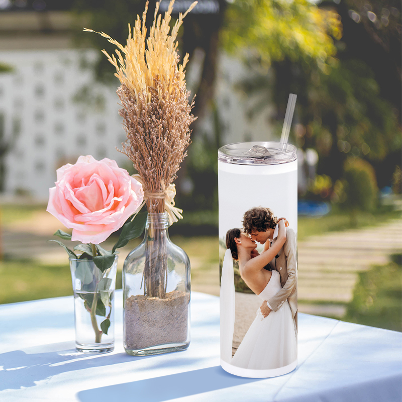 Wedding_20 oz Skinny Tumbler with Straw